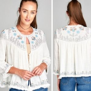 Velzera Boho Cottagecore Fairycore Open Kimono Shawl Wrap Cape